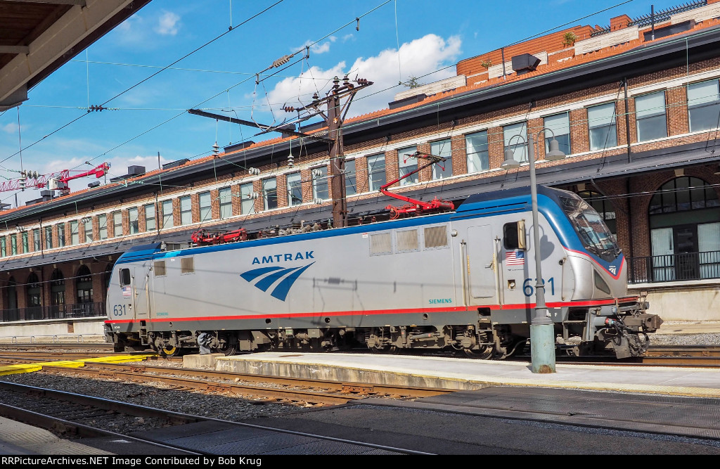 AMTK 631 roster shot a Washington D.C. Union Station